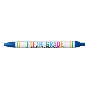Colourful Fifth Grade Teacher Pen with Custom Name