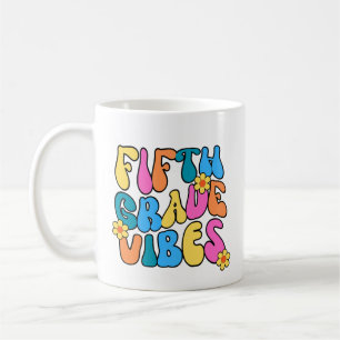 Colourful Fifth Grade Vibes– Back to school Retro Coffee Mug