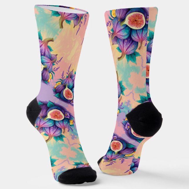 Colourful fig socks (Angled)