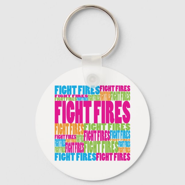 Colourful Fight Fires Key Ring (Front)