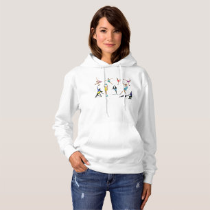 Colourful Figure Skating Ice Skaters in Motion Hoodie