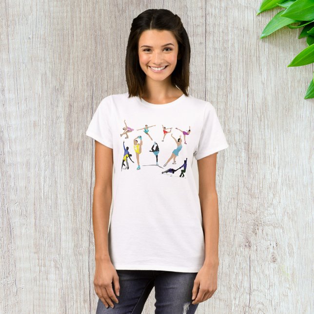 Colourful Figure Skating Ice Skaters in Motion T-Shirt (Creator Uploaded)