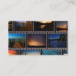 Colourful Film Strips Movie Producer Business Card
