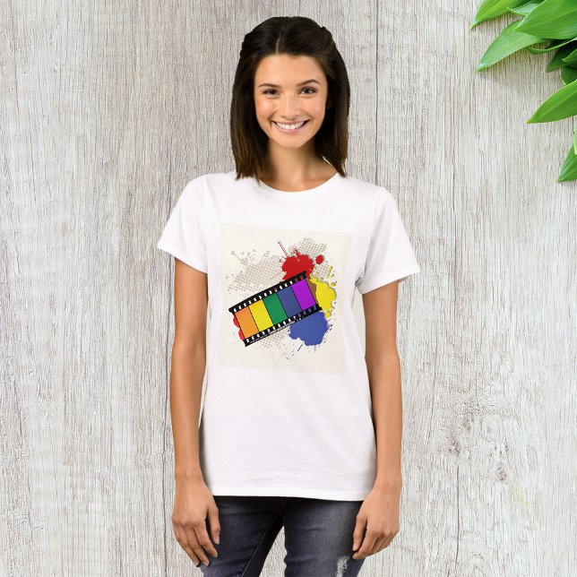 Colourful Filmstrip Womens T-Shirt (Creator Uploaded)