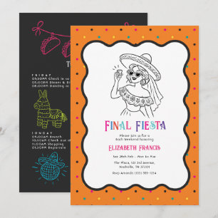 Colourful Final Fiesta Mexican Bachelorette Weeken Invitation