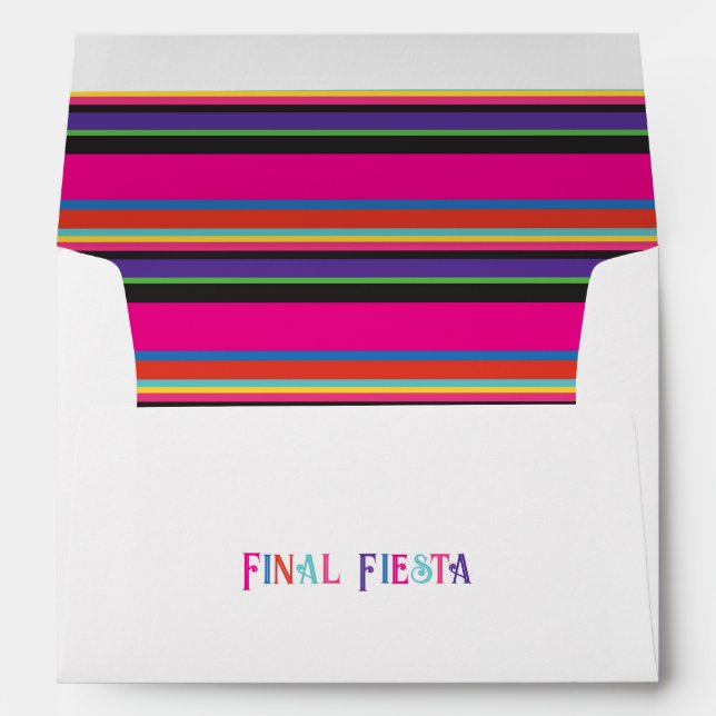 Colourful Final Fiesta Mexican Serape Bachelorette Envelope (Back (Bottom))