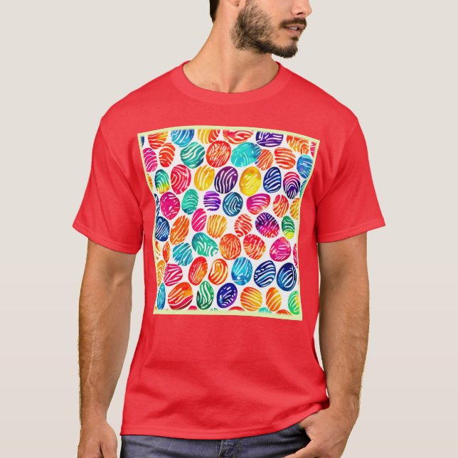 Colourful Fingerprint Art T-Shirt (Front)