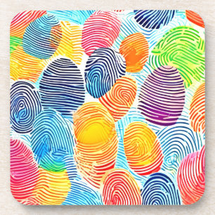 Colourful Fingerprint Pattern Coaster