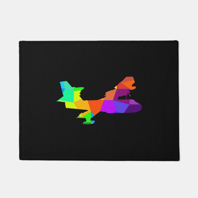 Colourful firefighting plane from the fire doormat (Front)