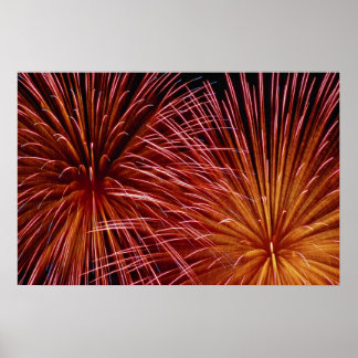 Colourful Fireworks, Canada Day Poster