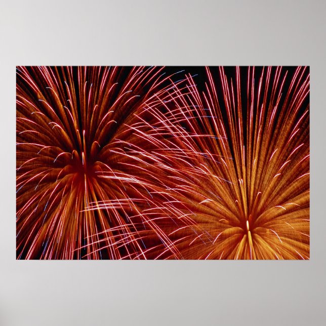 Colourful Fireworks, Canada Day Poster (Front)