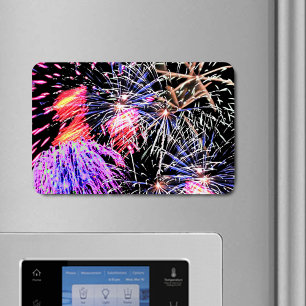Colourful Fireworks Display Fourth of July Flexibl Magnet