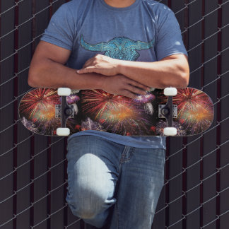 Colourful Fireworks Display Pattern Skateboard