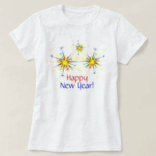 Colourful Fireworks Happy New Year T-shirt