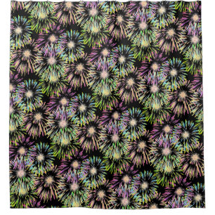 Colourful Fireworks Pattern  Shower Curtain