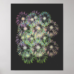 Colourful Fireworks Poster