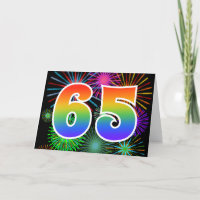 Colourful Fireworks + Rainbow Pattern "65" Event #