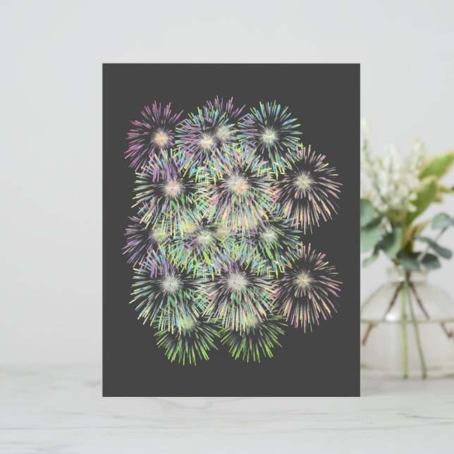 Colourful Fireworks Scrapbook Paper (Standing Front)