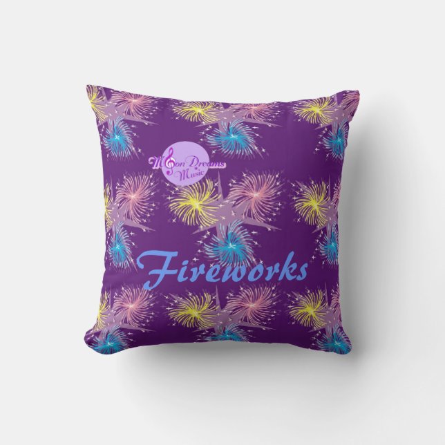 Colourful Fireworks Square Throw Pillow (Front)