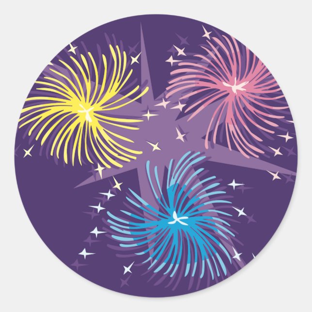 Colourful Fireworks Stickers (Front)