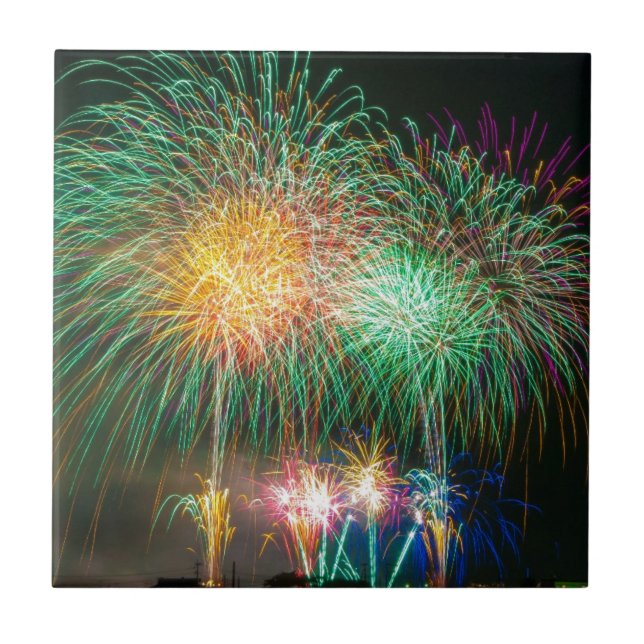 Colourful fireworks tile (Front)