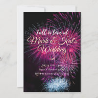 Colourful Fireworks Wedding Invitation