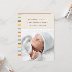 Colourful First Father's Day Card - Mocha