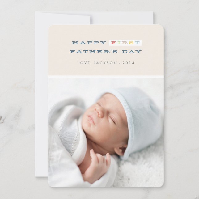 Colourful First Father's Day Card - Navy (Front)