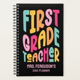 Colourful First Grade Teacher Text Design Planner