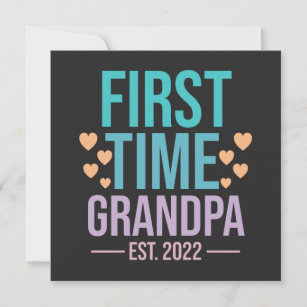 Colourful First Time Grandpa 2022 quote saying Save The Date