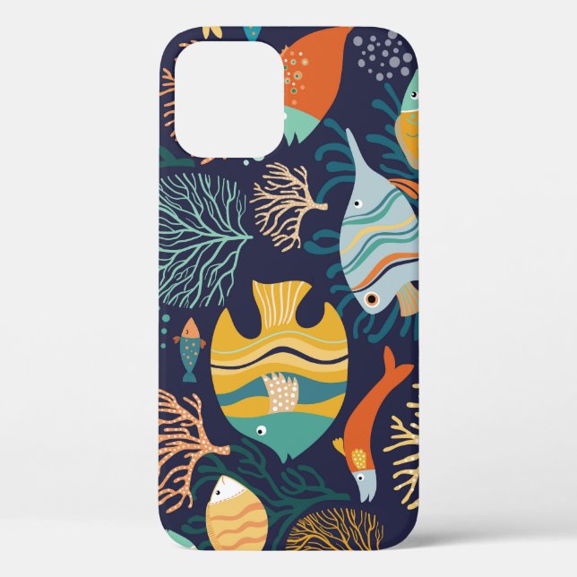 Colourful fish: aquatic plants pattern. Case-Mate iPhone case (Back)