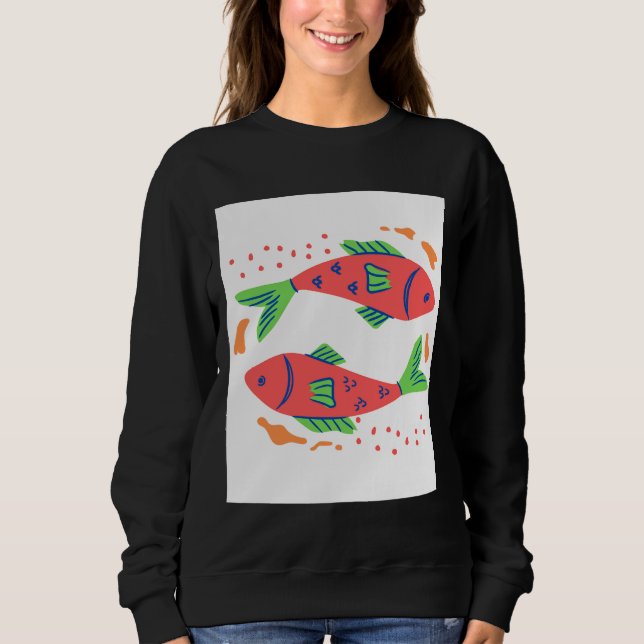 Colourful Fish Art Sweatshirt (Front)