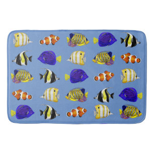 Colourful fish bath mat