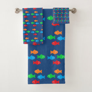 Colourful Fish Bath Towel Set