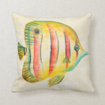 Colourful Fish Cushion<br><div class="desc">Colourful Aquarium Fish 2 Artist: Chariklia Zarris</div>
