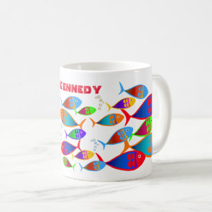 Colourful Fish Custom Text Coffee Mug