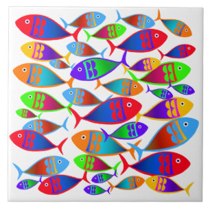 Colourful Fish Custom Text Tile