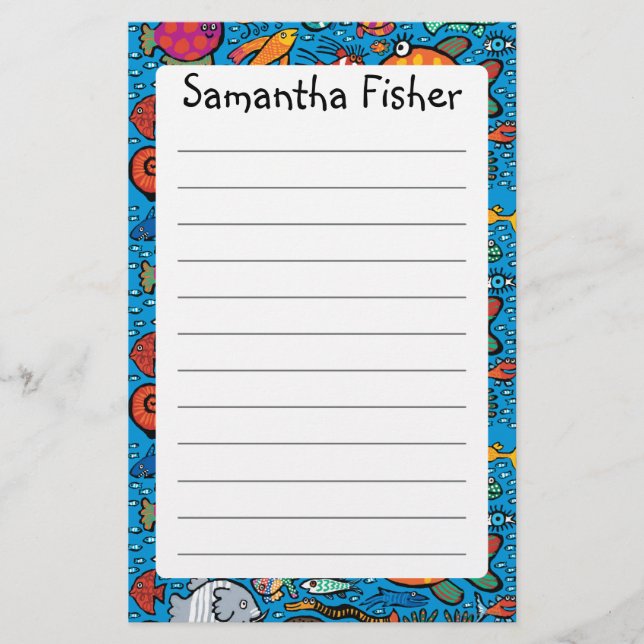 Colourful Fish Friends Stationery (Front)