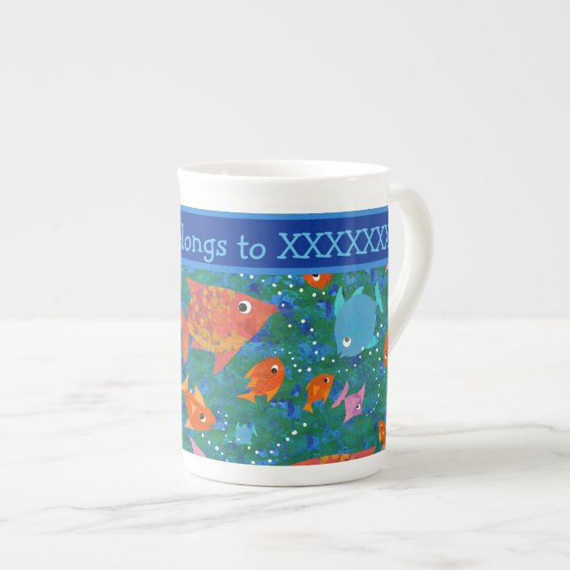 Colourful Fish in the Sea Custom Bone China Mug (Front Right)