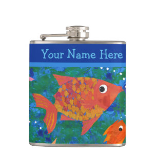Colourful Fish in the Sea Custom Hip Flask