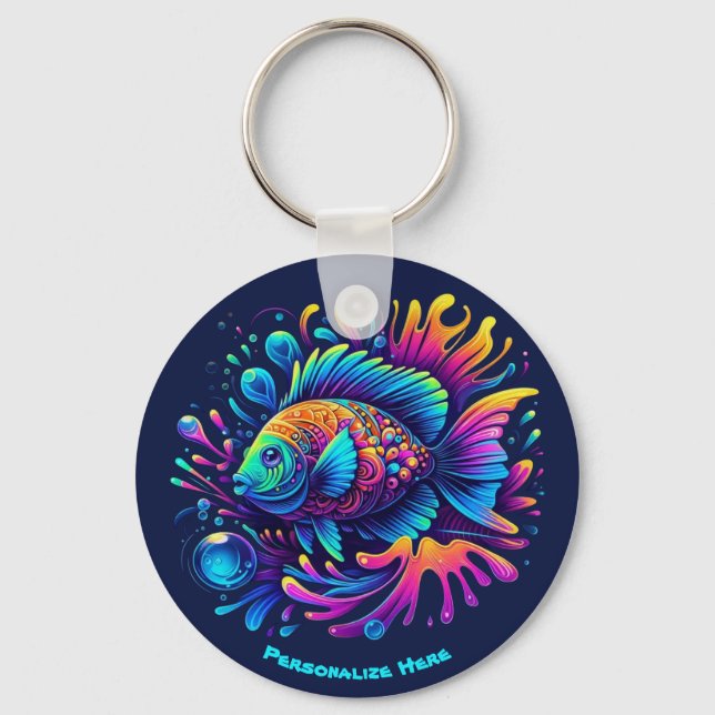 Colourful Fish Key Ring (Back)