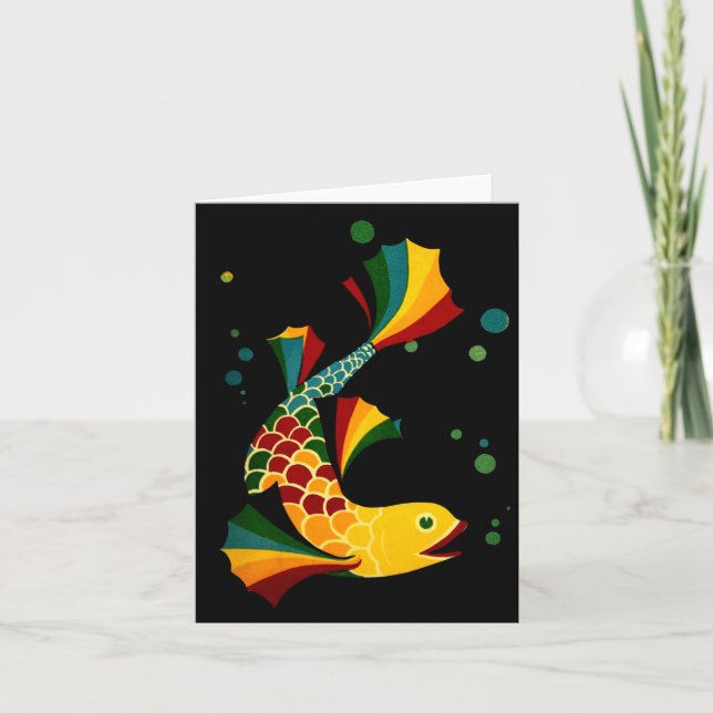 colourful fish ‘n bubbles note card (Front)