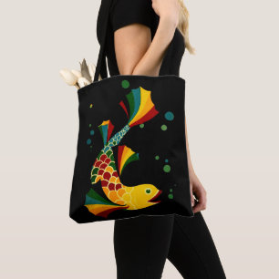 colourful fish ‘n bubbles tote bag