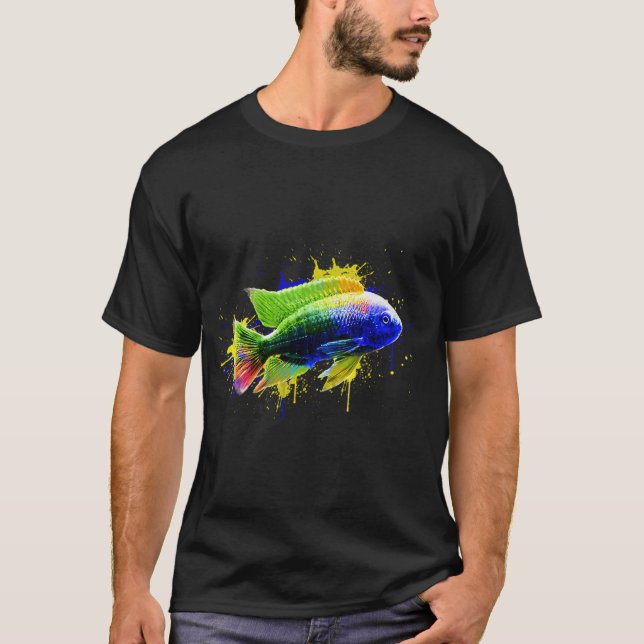 Colourful Fish - Paint Brush T-Shirt (Front)