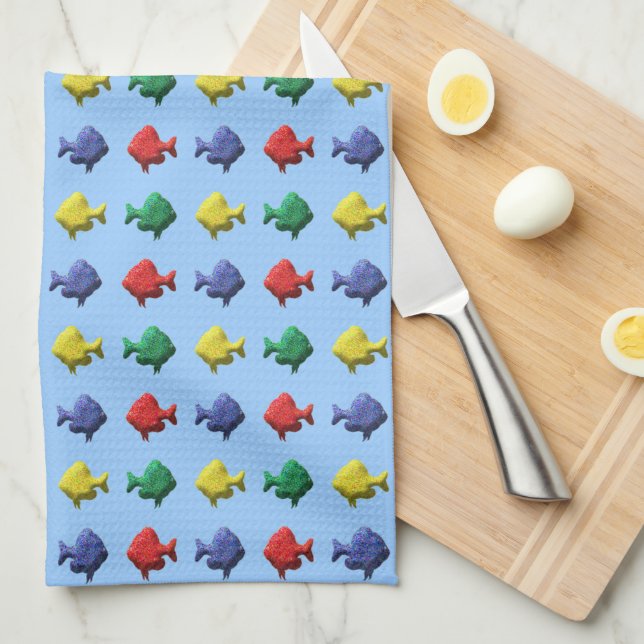 Colourful Fish Pattern Hand Towel (Quarter Fold)