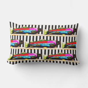 Colourful fish pattern lumbar cushion