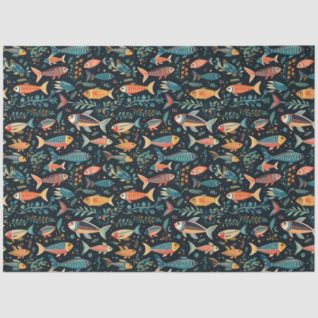Colourful Fish Pattern Tissue Paper (Front)