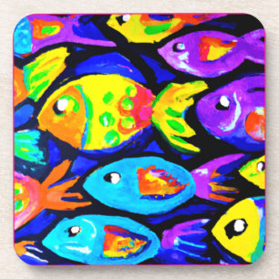 Colourful Fish Patterns Art. Buy Now Coaster