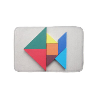 Colourful fish Tangram Bath Mat