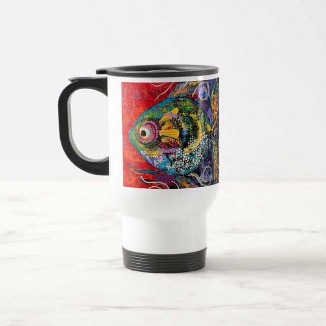 Colourful Fish Travel Mug (Left)